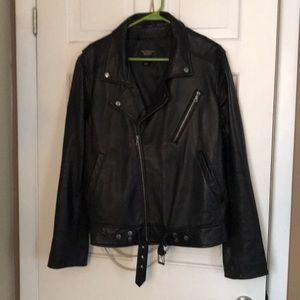 Faux leather moto jacket
